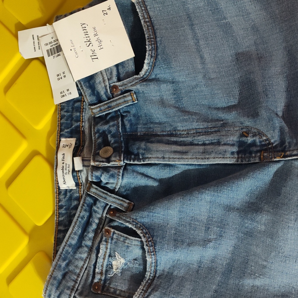 Abercrombie & Fitch Curve Love The Skinny High Rise. Boot Cut  NWT. 27 4 Long - Picture 5 of 5